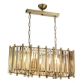 Lustre com corrente CRYSTALLINE 6xE14/40W/230V em latão