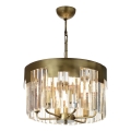 Lustre com corrente CRYSTALLINE 6xE27/40W/230V, bronze
