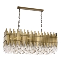 Lustre com corrente CRYSTALLINE, 8xE27/40W/230V, acabamento em latão