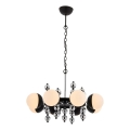 Lustre com corrente DAISY 8xE27/40W/230V preto/cromado brilhante