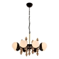 Lustre com corrente DAISY 8xE27/40W/230V preto/dourado