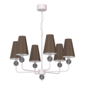 Lustre com corrente GRENADA 6xE14/15W/230V cinzento
