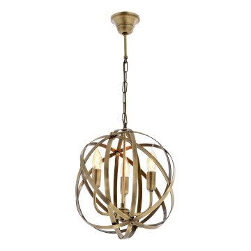 Lustre com corrente IRONBALL 3xE27/40W/230V dourado