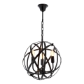 Lustre com corrente IRONBALL 3xE27/40W/230V, preto