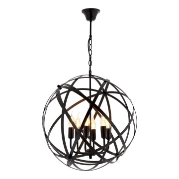 Lustre com corrente IRONBALL 6xE27/40W/230V, preto