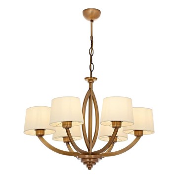Lustre com corrente LAHORE 6xE27/40W/230V, acabamento em bronze