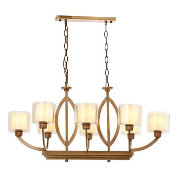 Lustre com corrente LAHORE 8xE27/40W/230V bronze