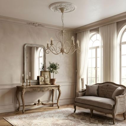 Lustre com corrente MAURO 5xE14/15W/230V bege