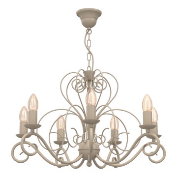 Lustre com corrente MAURO 7xE14/15W/230V bege