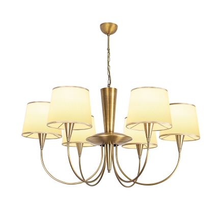 Lustre com corrente PARDO 6xE27/40W/230V dourado/creme
