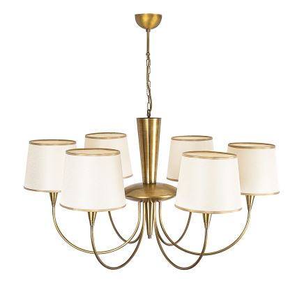 Lustre com corrente PARDO 6xE27/40W/230V dourado/creme