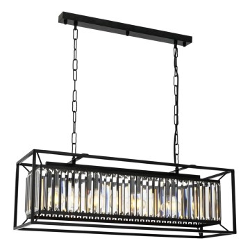 Lustre com corrente PUNE 4xE27/40W/230V, preto