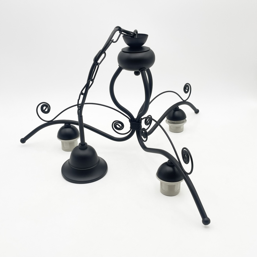 Lustre com corrente RETRO 3xE27/60W/230V preto/branco