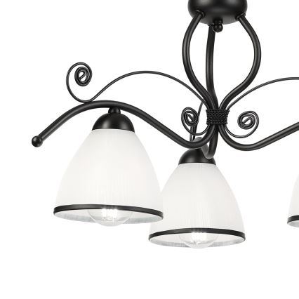 Lustre com corrente RETRO 3xE27/60W/230V preto/branco