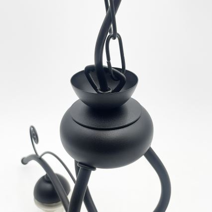 Lustre com corrente RETRO 3xE27/60W/230V preto/branco