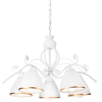 Lustre com corrente RETRO II 5xE27/60W/230V branco