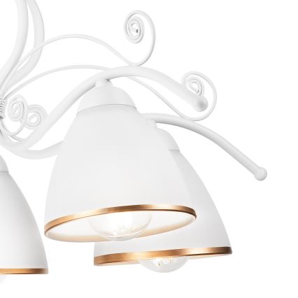Lustre com corrente RETRO II 5xE27/60W/230V branco