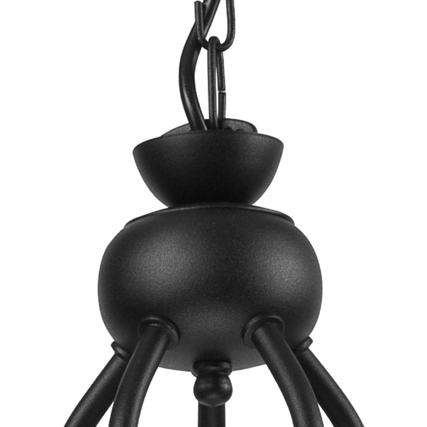 Lustre com corrente RETRO II 5xE27/60W/230V, preto mate