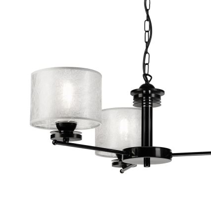 Lustre com corrente ROSA 3xE27/60W/230V preto/cinzento