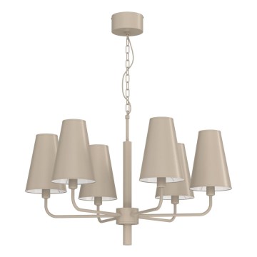 Lustre com corrente TORTOLA 6xE14/15W/230V bege