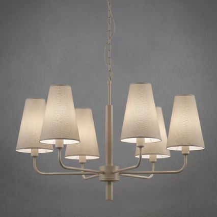 Lustre com corrente TORTOLA 6xE14/15W/230V bege