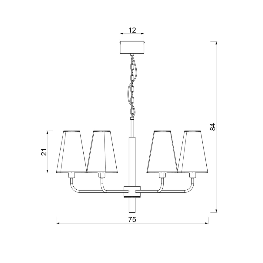 Lustre com corrente TORTOLA 6xE14/15W/230V bege