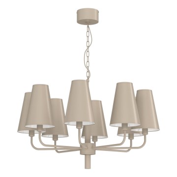Lustre com corrente TORTOLA 8xE14/15W/230V bege