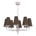 Lustre com corrente TORTOLA 8xE14/15W/230V castanho/creme