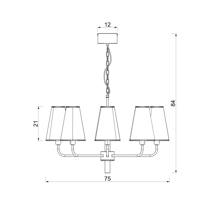 Lustre com corrente TORTOLA 8xE14/15W/230V castanho/creme