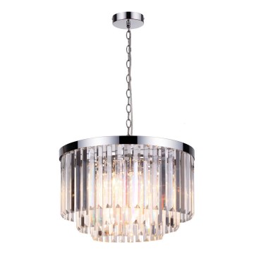 Lustre com corrente VETRO 5xE14/60W/230V cromado brilhante