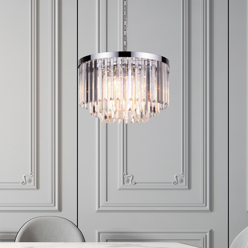 Lustre com corrente VETRO 5xE14/60W/230V cromado brilhante