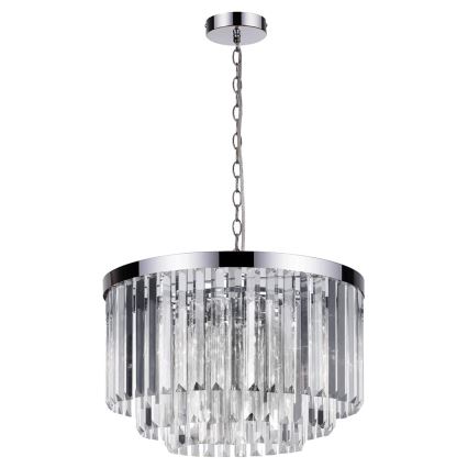Lustre com corrente VETRO 5xE14/60W/230V cromado brilhante