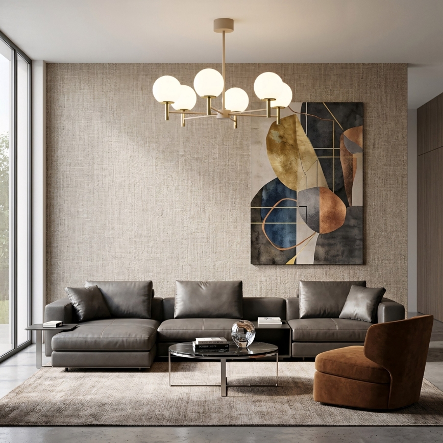 Lustre com haste AWINION 6xE27/15W/230V