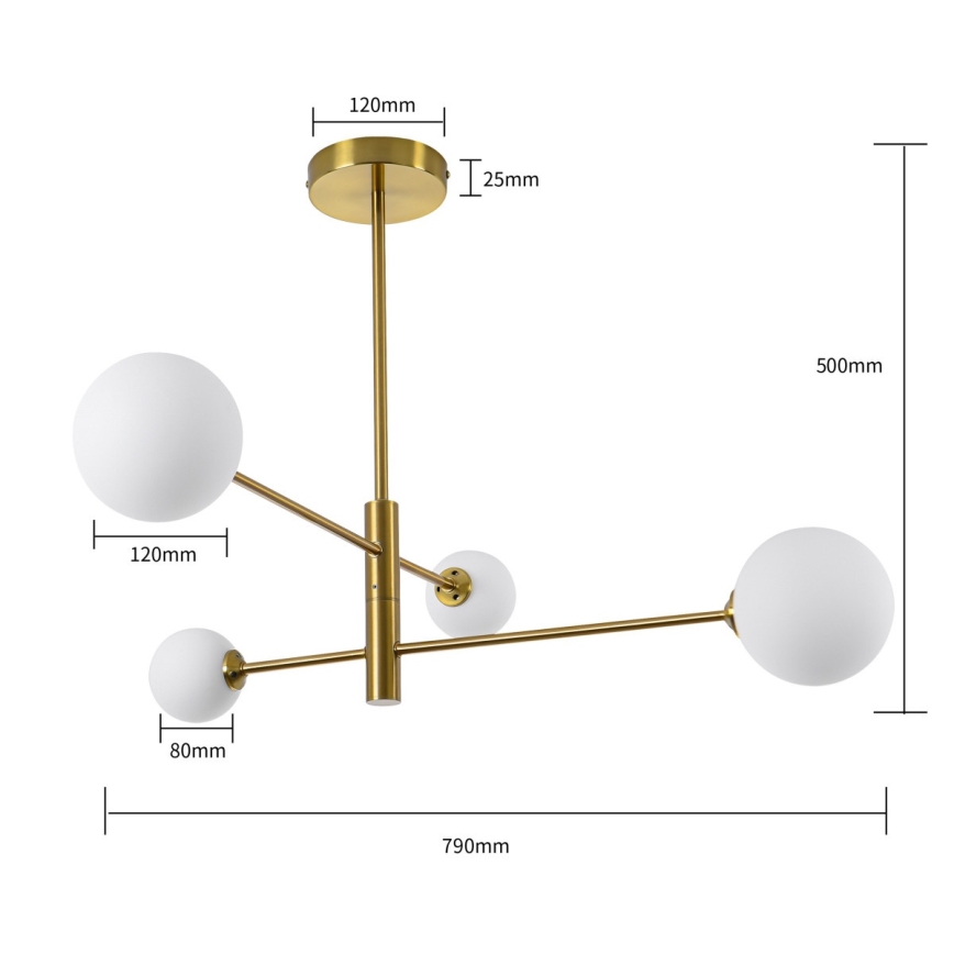 Lustre com haste DORADO 4xG9/40W/230V dourado