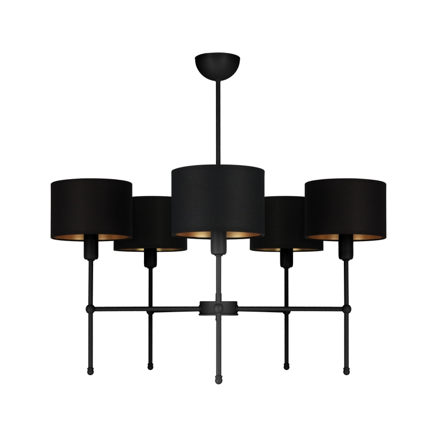 Lustre com haste MADELA 5xE14/40W/230V preto