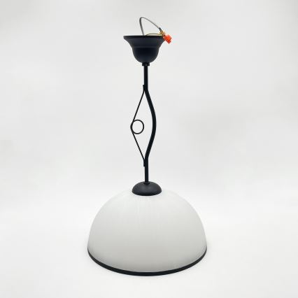 Lustre com haste RETRO 1xE27/60W/230V preto/branco
