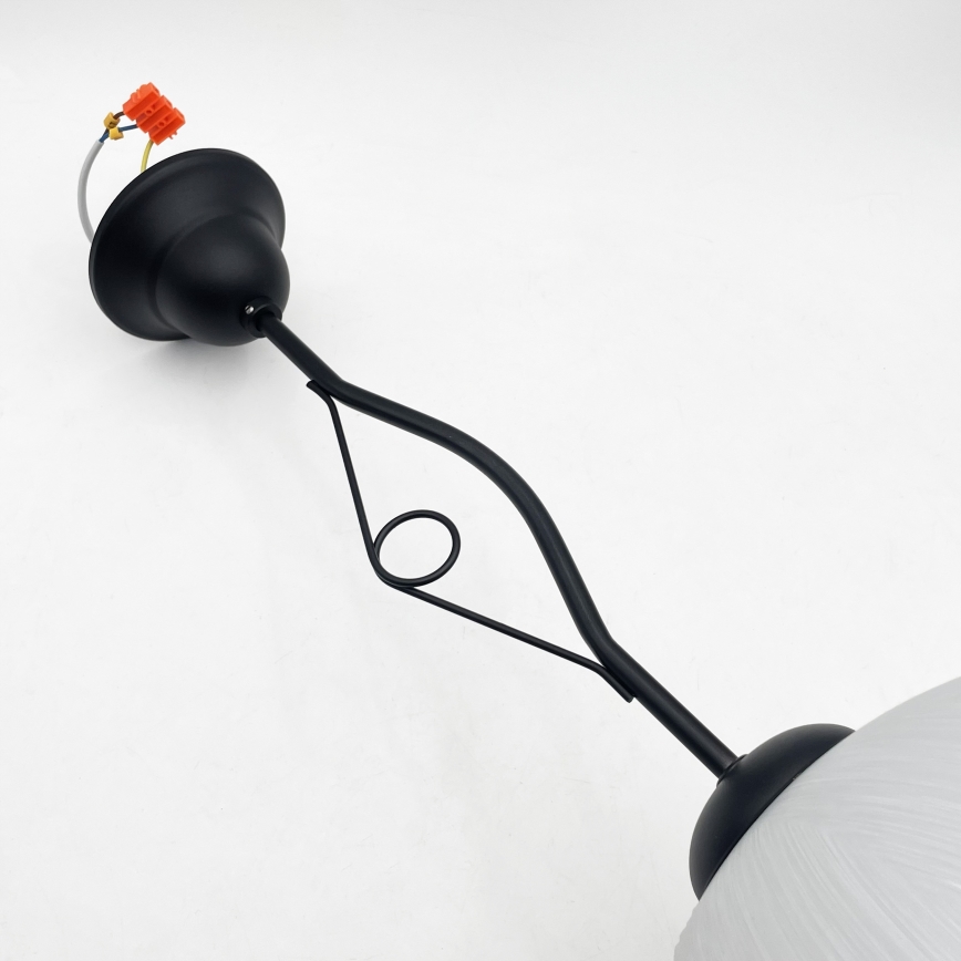 Lustre com haste RETRO 1xE27/60W/230V preto/branco