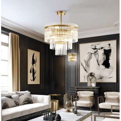 Lustre com haste SABRINA 7xE14/40W/230V dourado