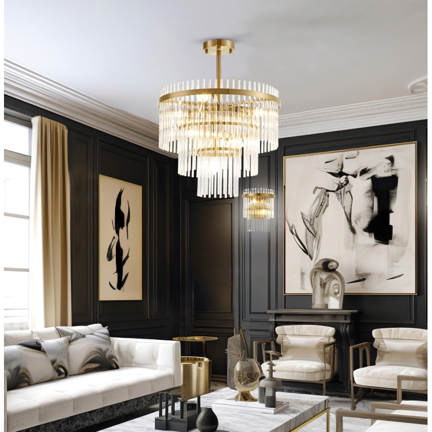 Lustre com haste SABRINA 7xE14/40W/230V dourado