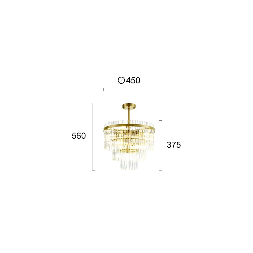 Lustre com haste SABRINA 7xE14/40W/230V dourado