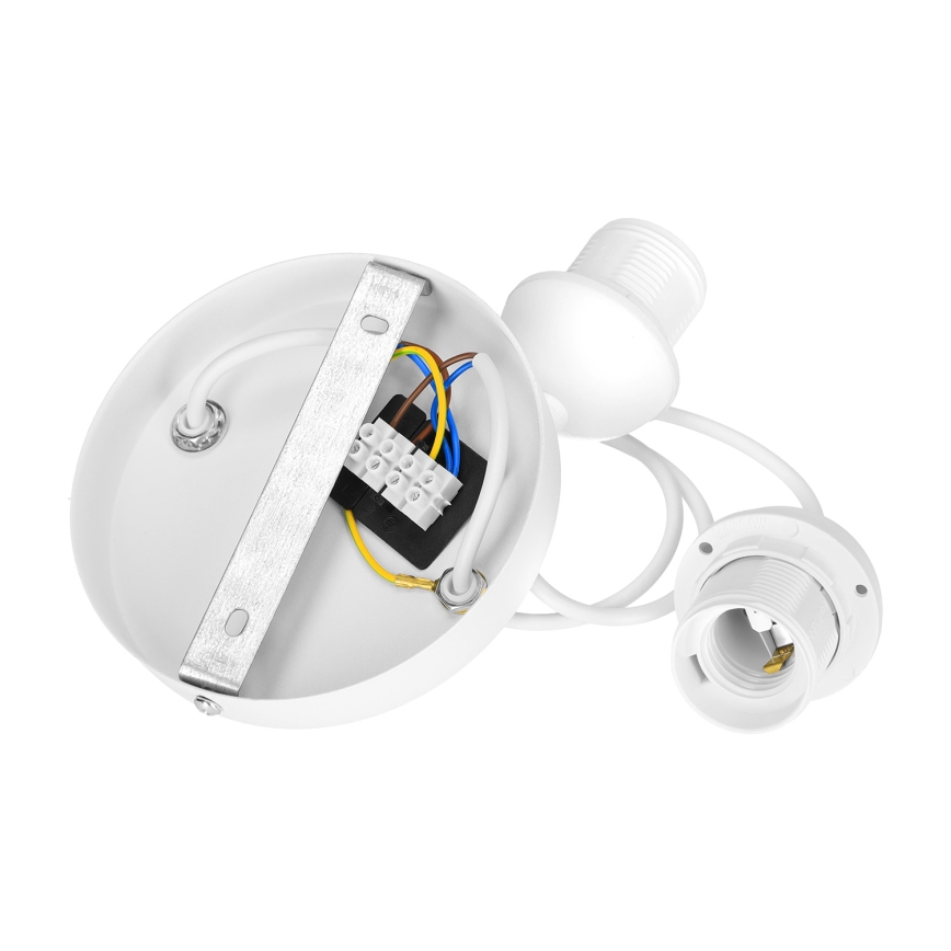 Lustre de cabo BOHO 2xE27/60W/230V branco/juta