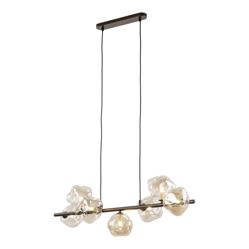 Lustre de cabo LAVA 7xG9/8W/230V bronze/bege fumado
