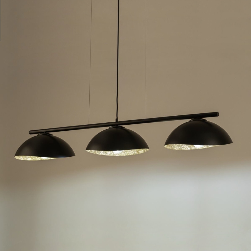 Candeeiro de teto suspenso SOLAR 3xE27/60W/230V preto