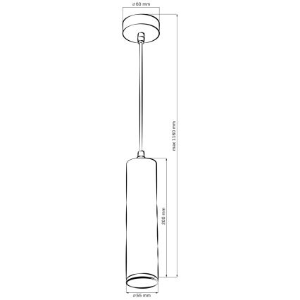 LED RGBW dimerizável lustre de casa de banho suspenso por cabo TURYN 1xGU10/4,8W/230V 3000K IP44 preto + controlo remoto