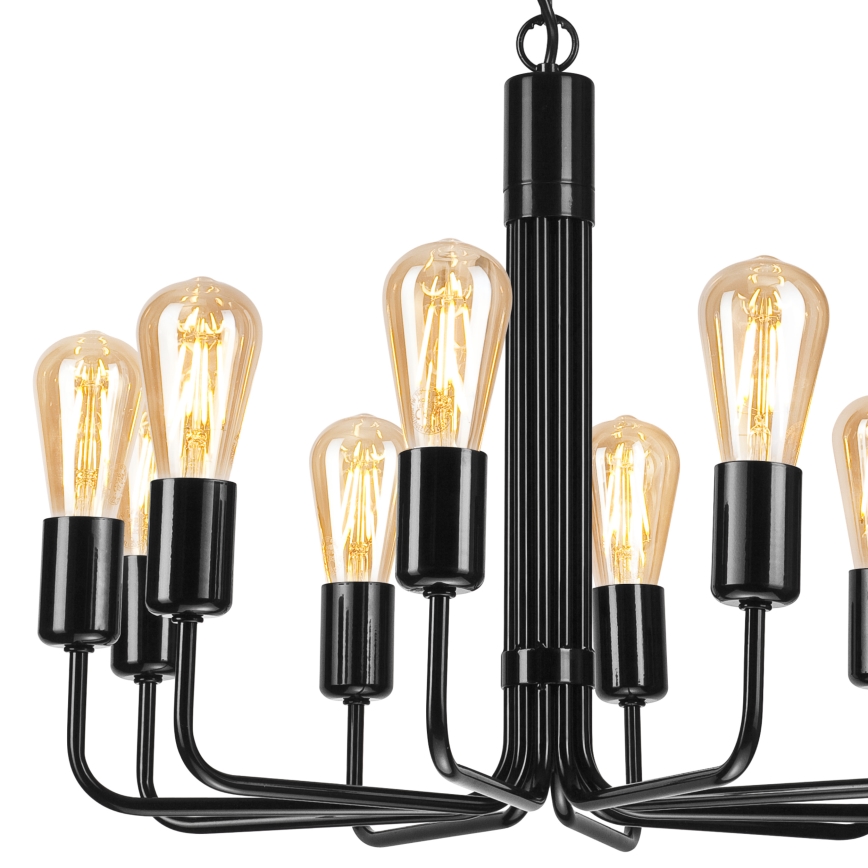 Lustre de corrente 10xE27/60W/230V preto