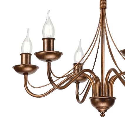 Lustre de corrente ANTON 6xE14/60W/230V, acabamento em bronze