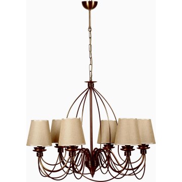 Lustre de corrente CLASSIC 6xE14/40W/230V bronze/bege