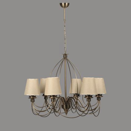 Lustre de corrente CLASSIC 6xE14/40W/230V bronze/bege