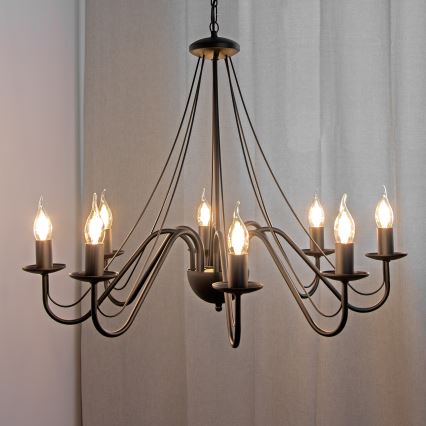 Lustre de corrente MALBO 8xE14/10W/230V preto