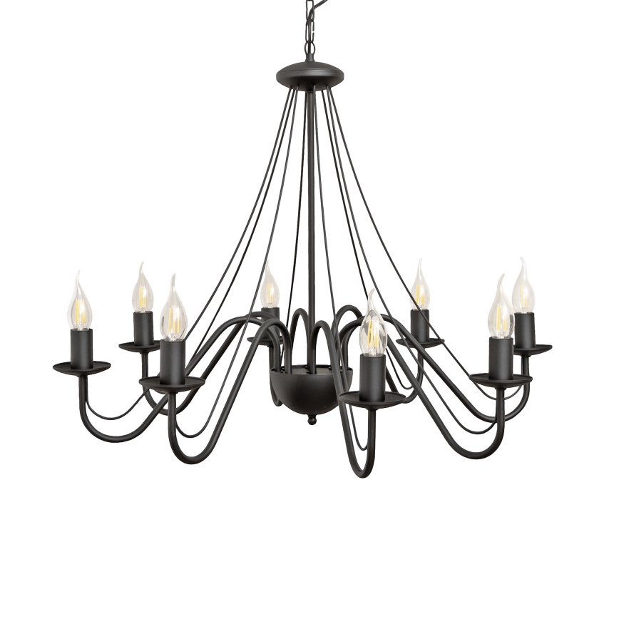 Lustre de corrente MALBO 8xE14/10W/230V preto